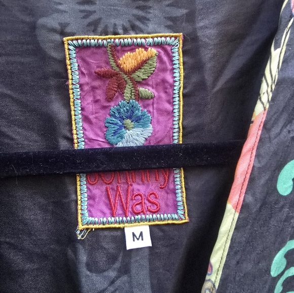 Johnny Was Black Floral Embroidered Long Sleeve Dress - Picture 4 of 4